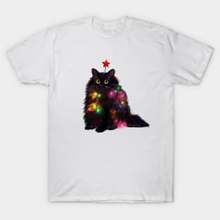 Christmas Lights Cat T-Shirt